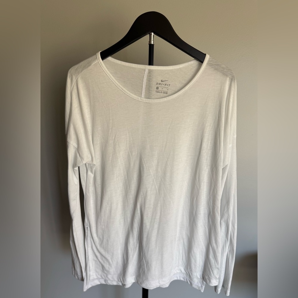 Nike White Long Sleeve Top
